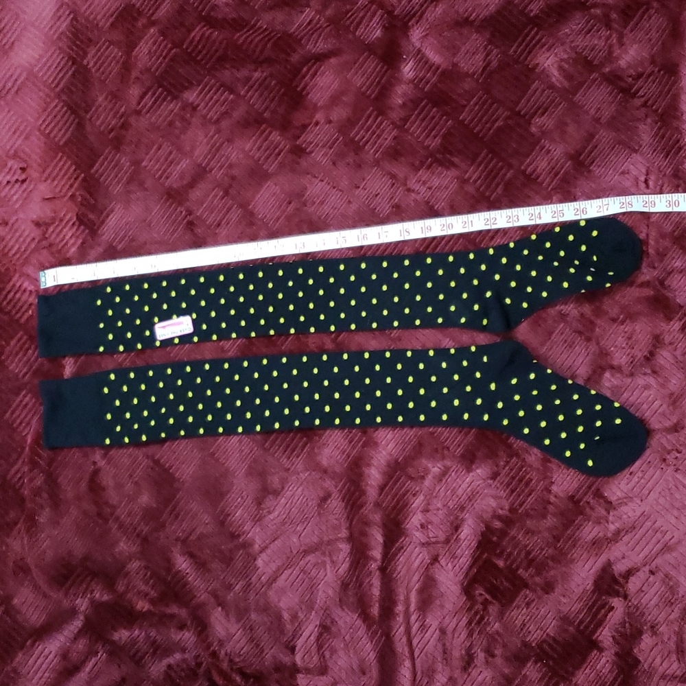 NWOT over the knee black w/ yellow polkadot.